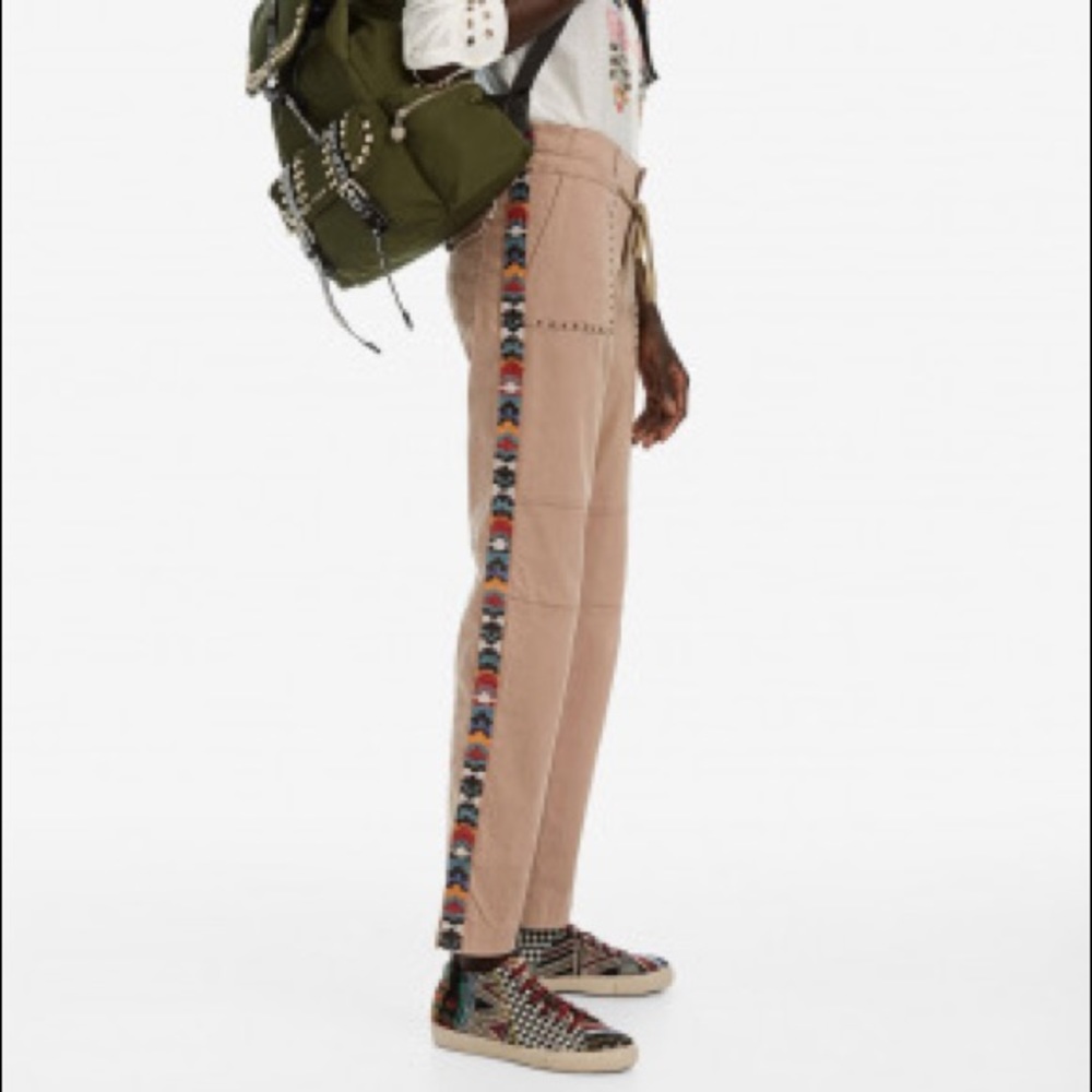 Desigual Lauren Trouser embroidered khaki